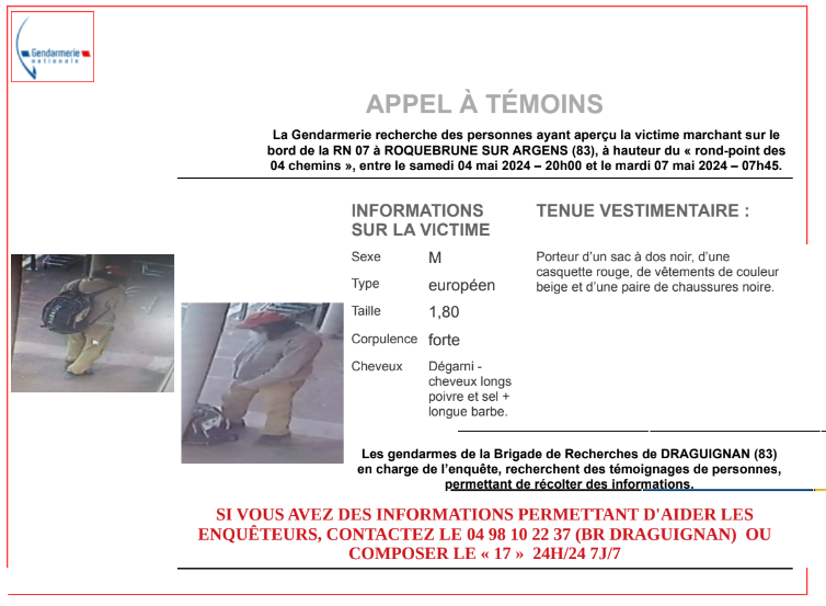 Un corps retrouvé sur le bord de la route dans le Var, la gendarmerie lance un appel à témoin