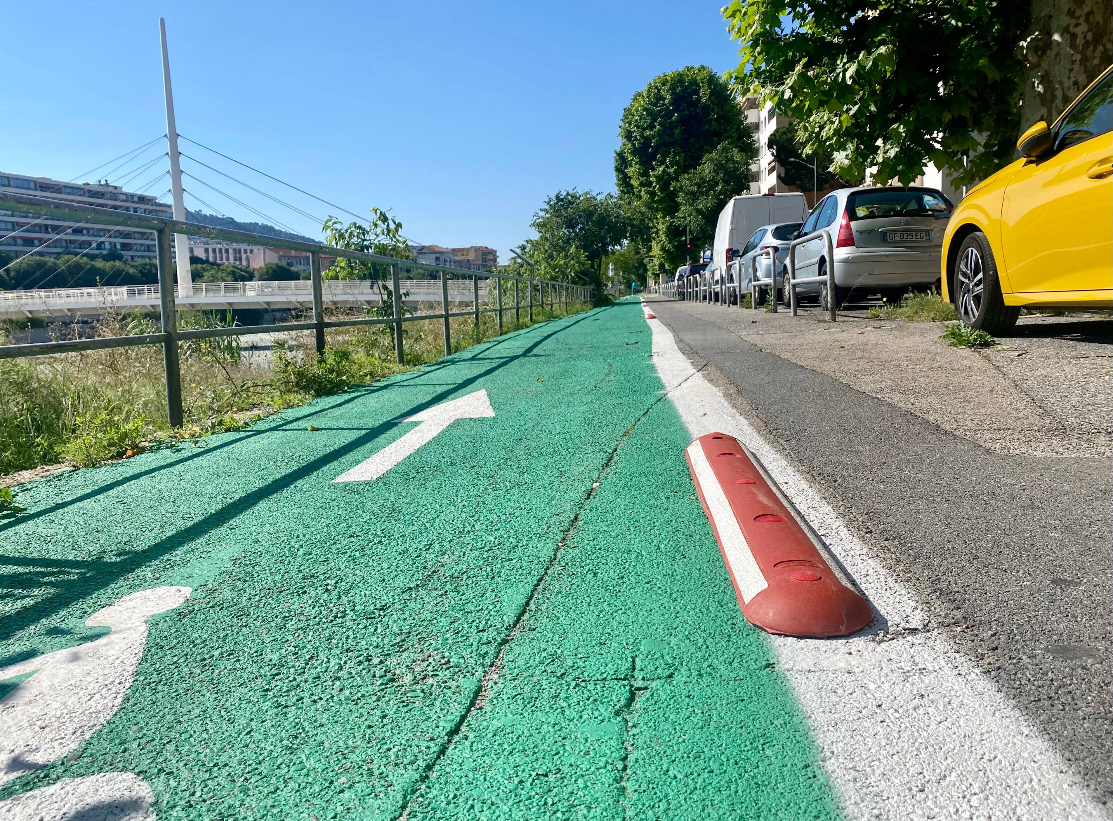 La piste cyclable réaménagée sur Lyautey à Nice