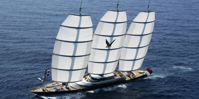 Le somptueux Faucon Maltais, yacht à plus de 150 millions de dollars, au mouillage à Beaulieu