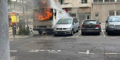 Un camion pizza détruit par un incendie à Nice
