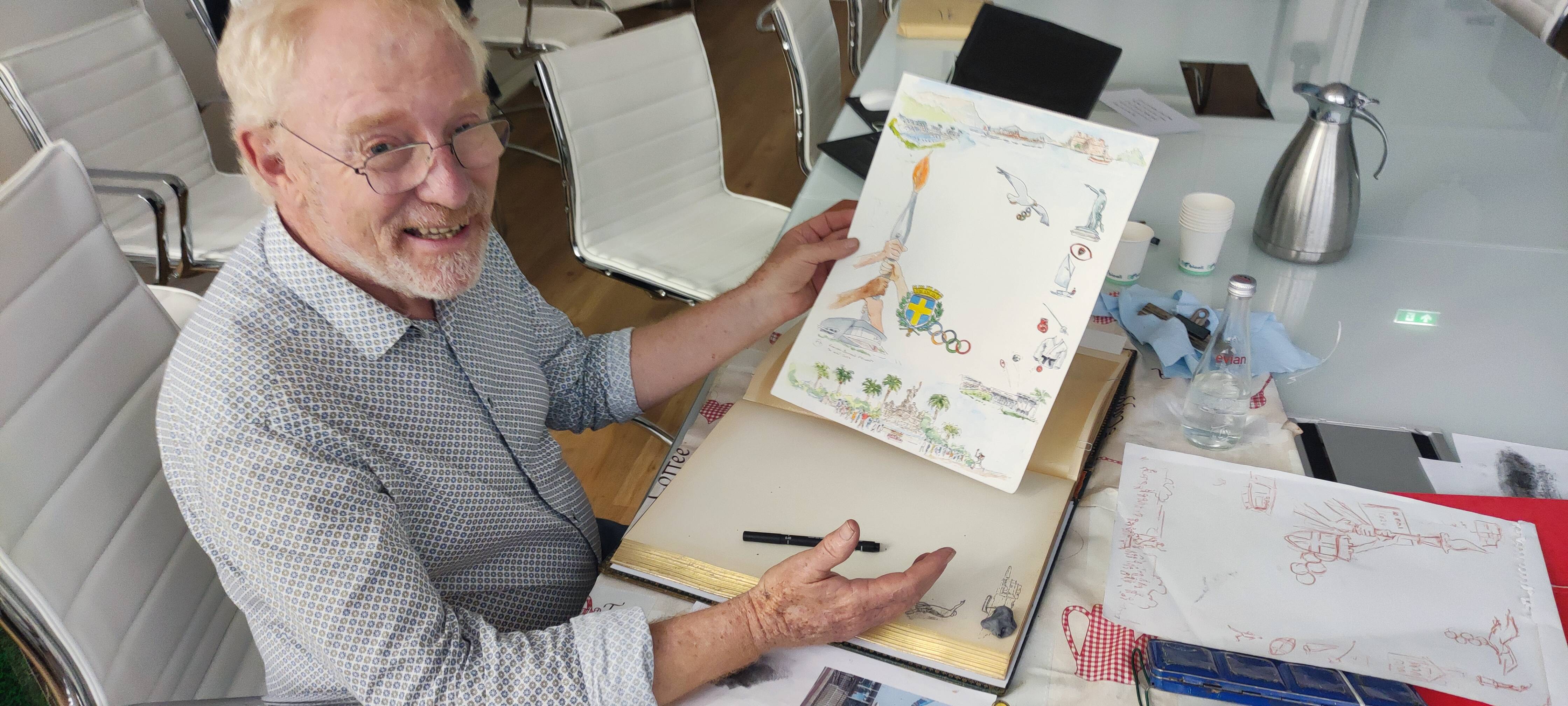 Le passage de la flamme olympique à Toulon immortalisé par un artiste