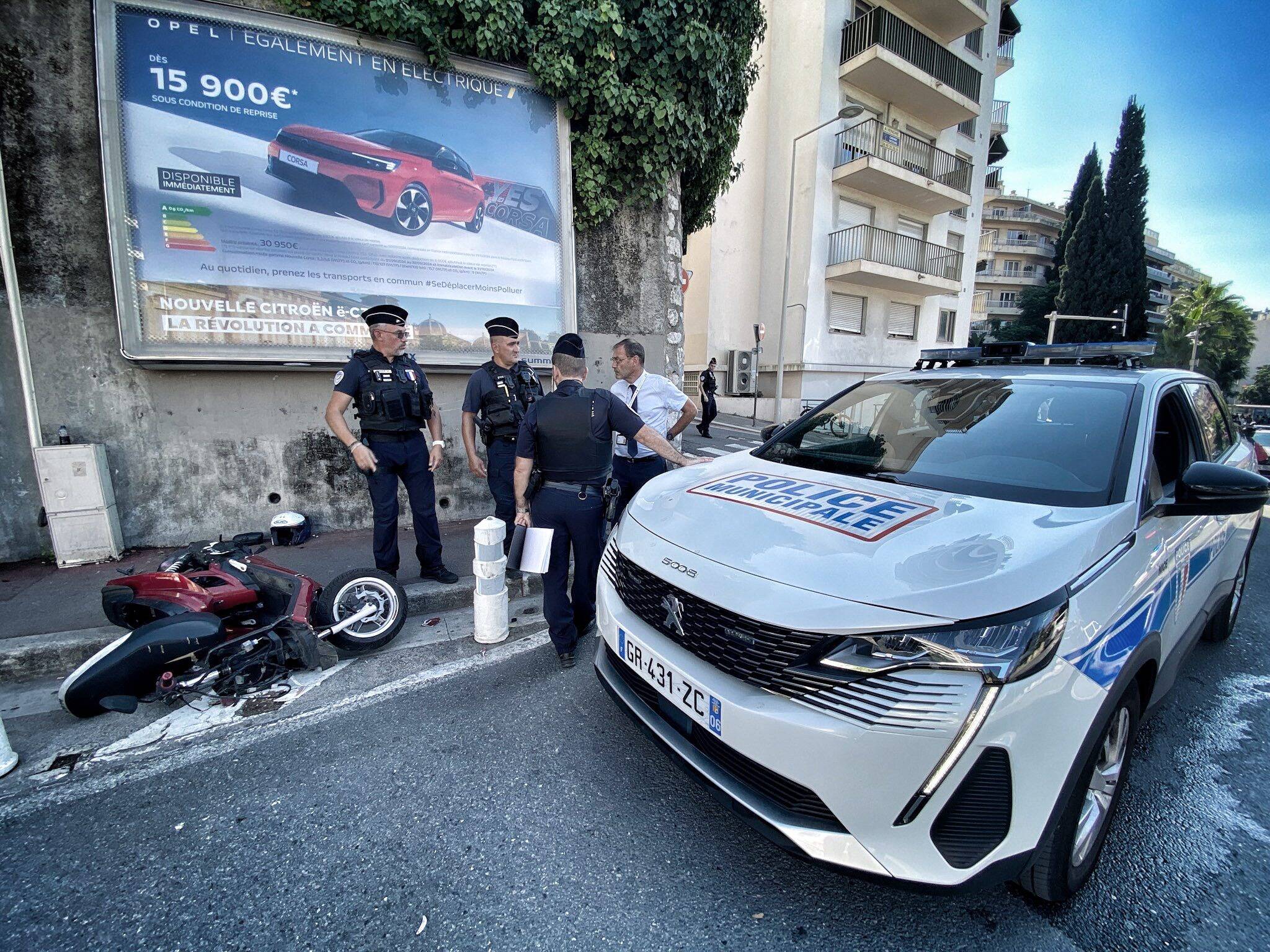 Refus d'obtempérer à Nice: la jeune passagère du scooter placée en garde à vue, le pilote toujours hospitalisé