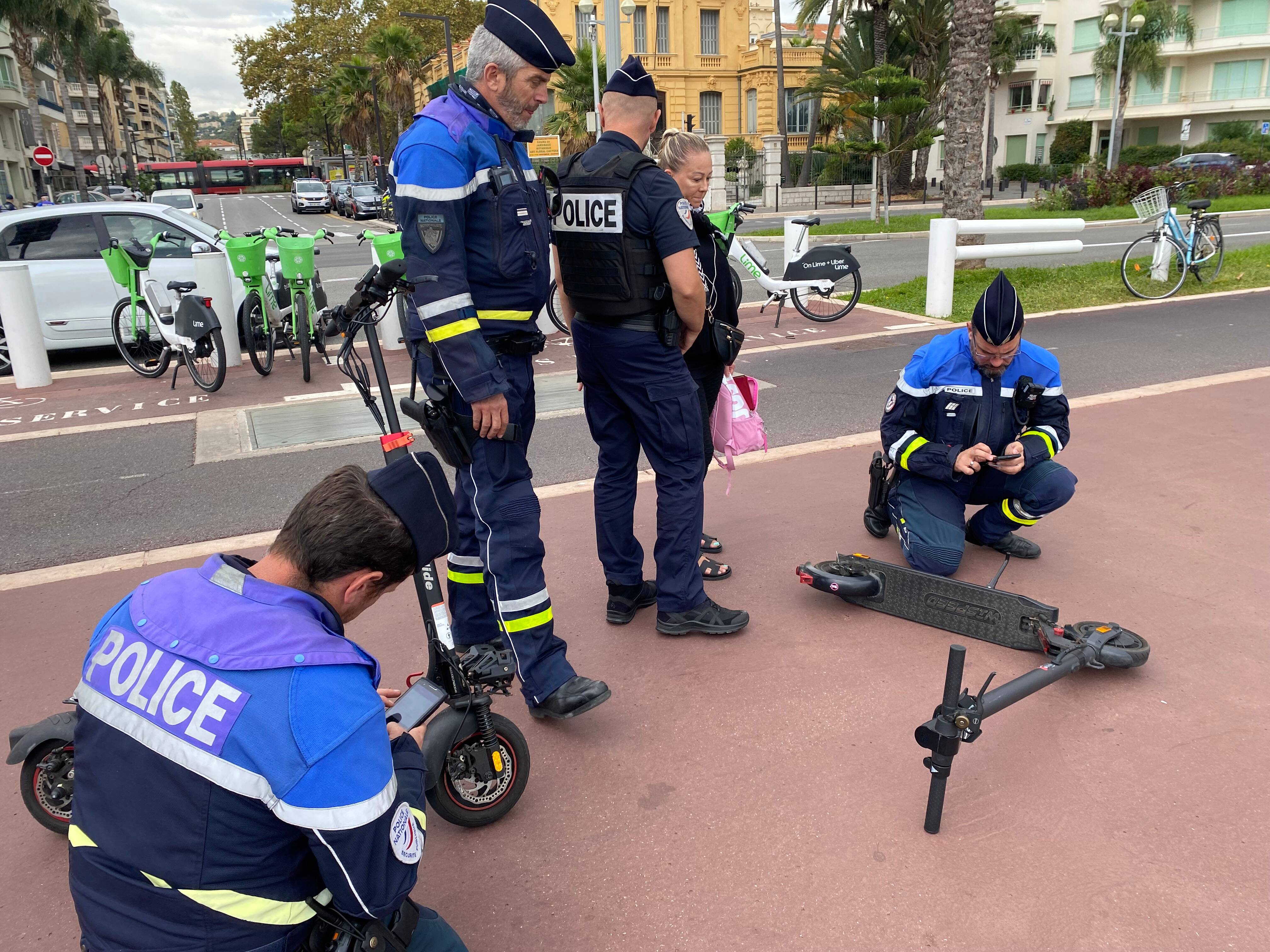 Vaste opération de police sur la promenade des anglais, les deux-roues et les trottinettes dans le viseur