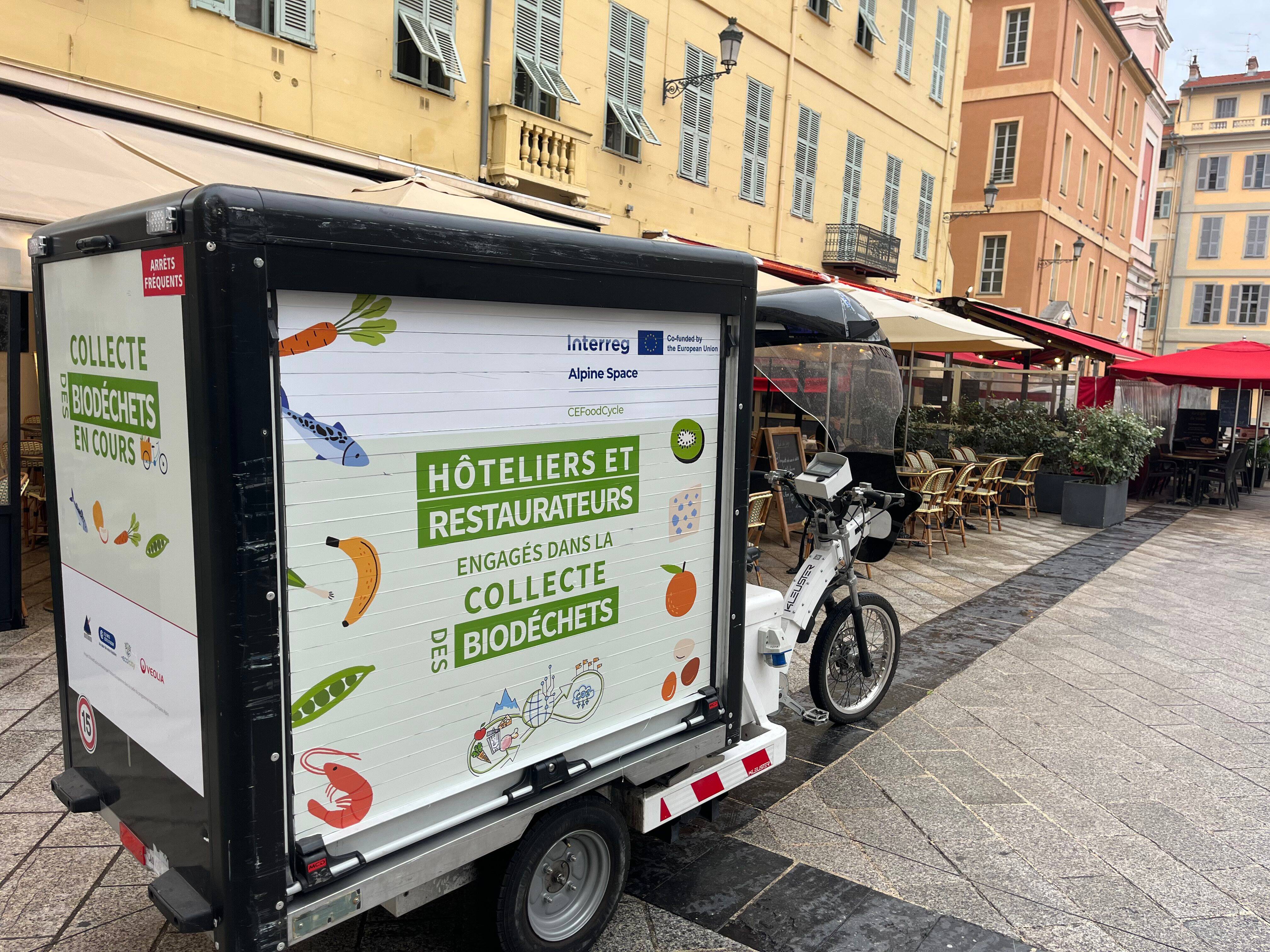 Les biodéchets des hôtels et des restaurants du centre-ville de Nice désormais collectés par un vélo cargo