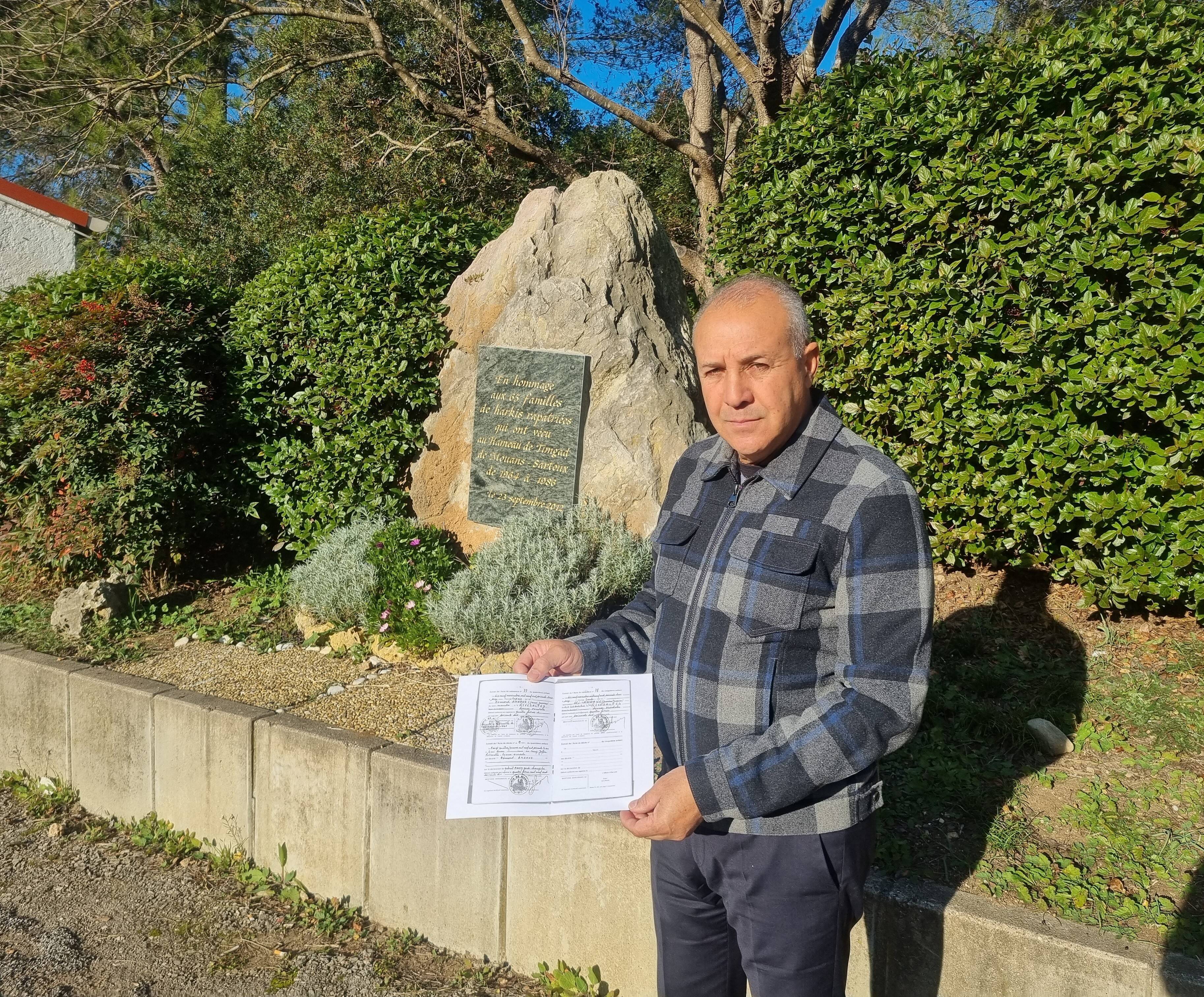"Nous espérons enfin pouvoir nous recueillir sur une tombe": Ali Amrane, président du collectif des harkis des Alpes-Maritimes, porte le combat des familles qui ont un proche mort dans le camp de Rivesaltes