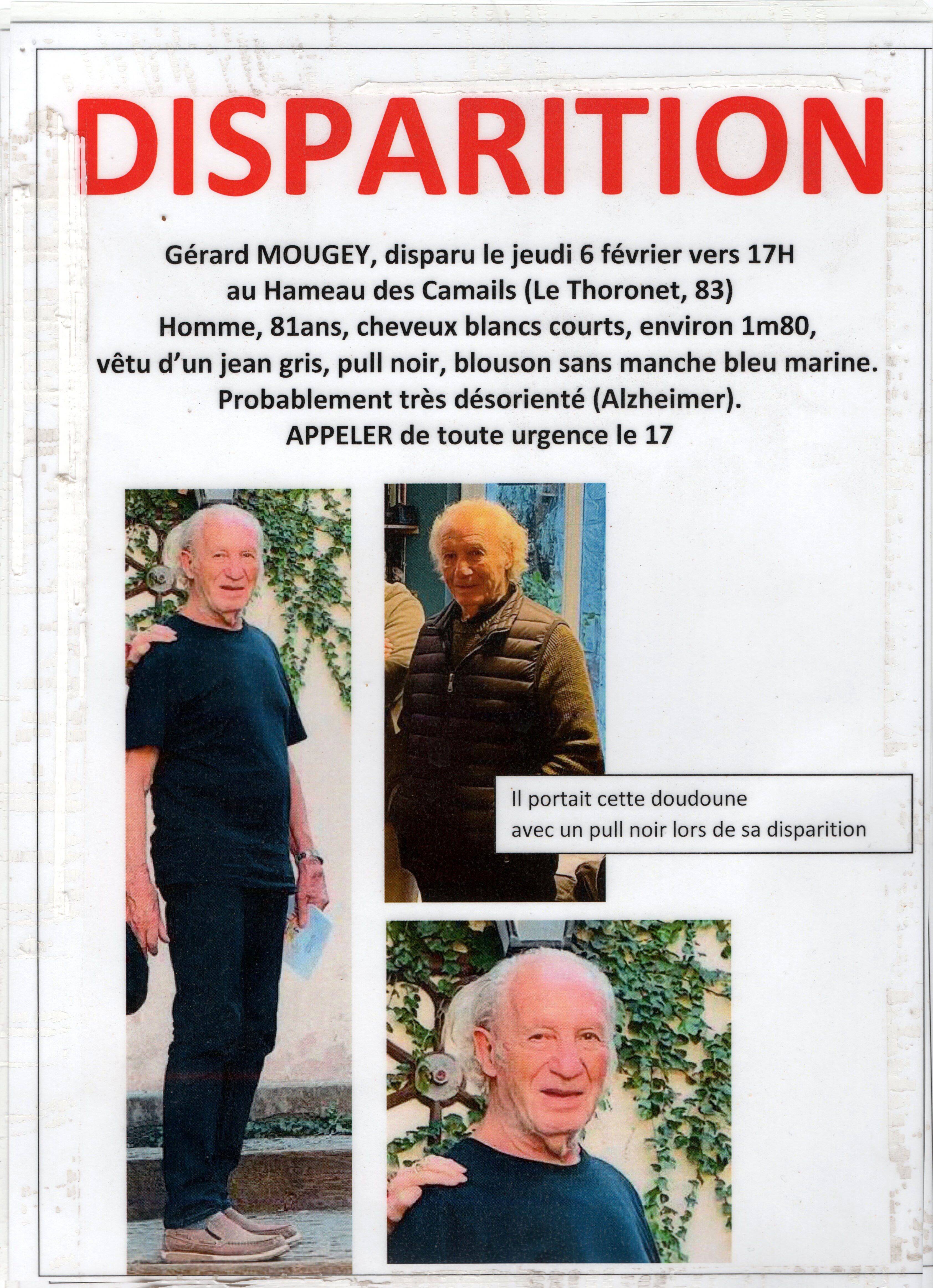 Une battue organisée au Thoronet ce dimanche pour retrouver Gérard Mougey, 81 ans, disparu depuis trois semaines