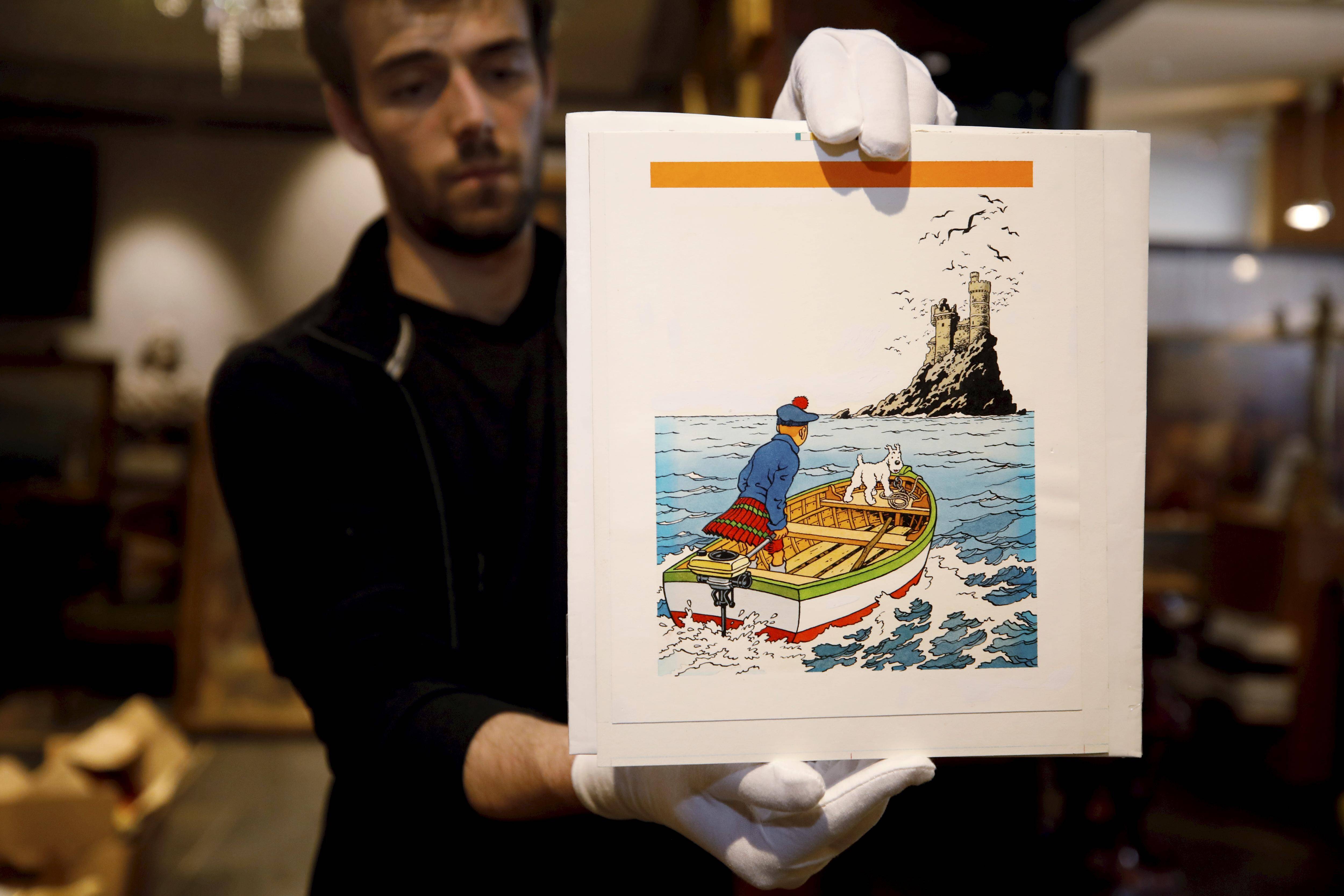 Une couverture originale de Tintin, signée Hergé, sera mise aux enchère en juin à Monaco