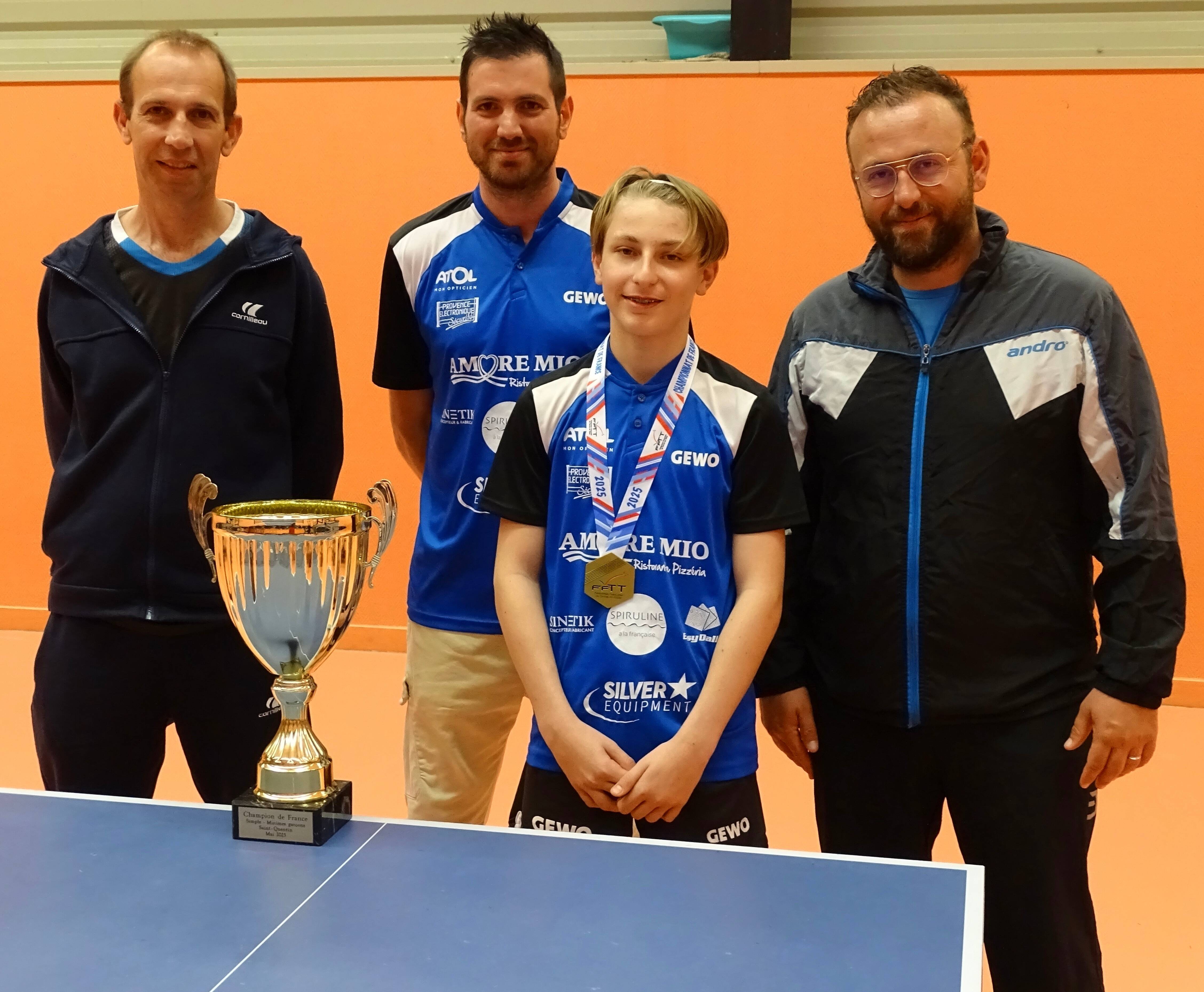 A 13 ans, le jeune pongiste varois Tim Escudier sacré champion de France dans la catégorie "minimes"