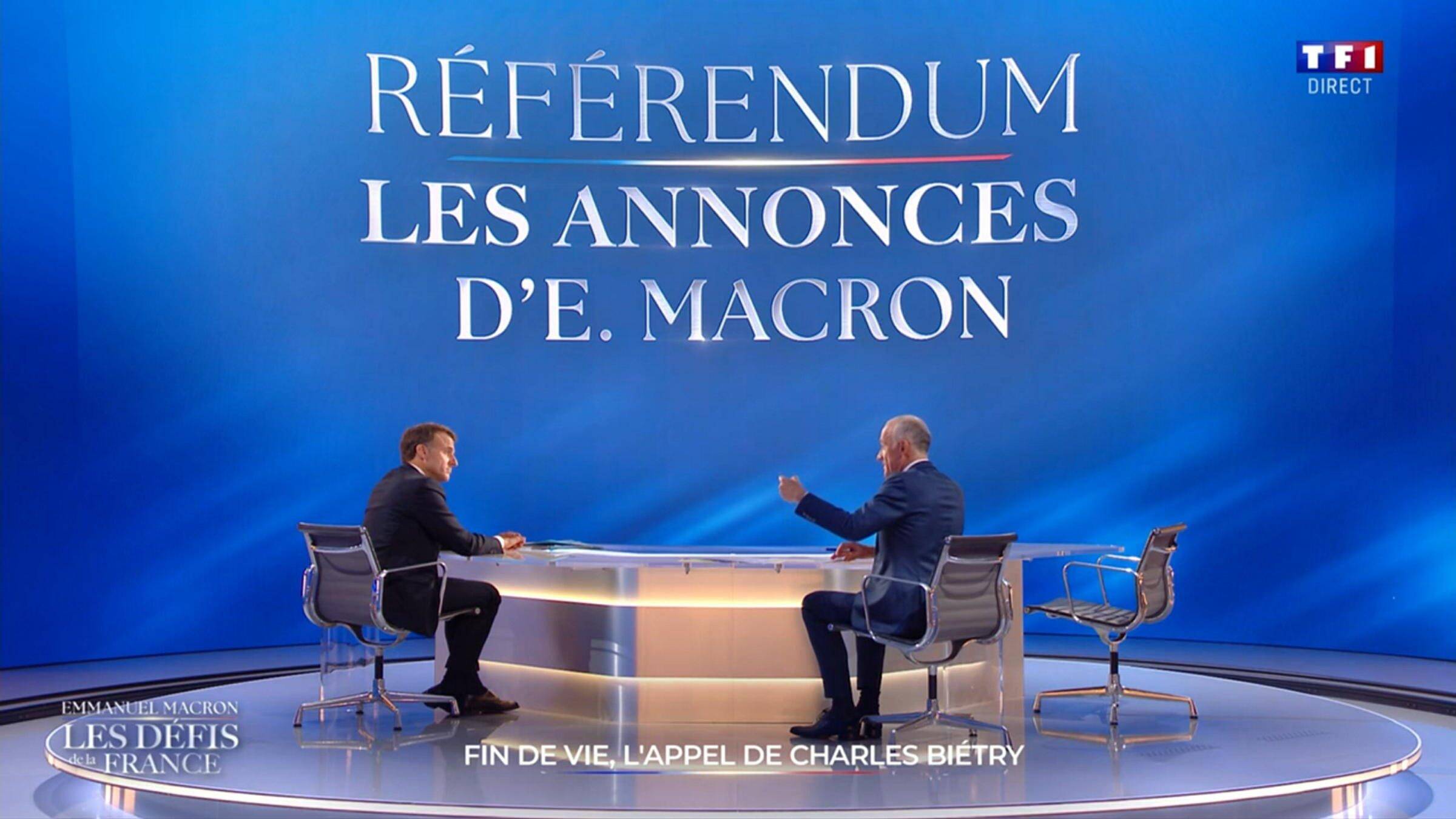 Référendums, guerre en Ukraine, retraites... Ce qu'il faut retenir de l'allocution d'Emmanuel Macron sur TF1