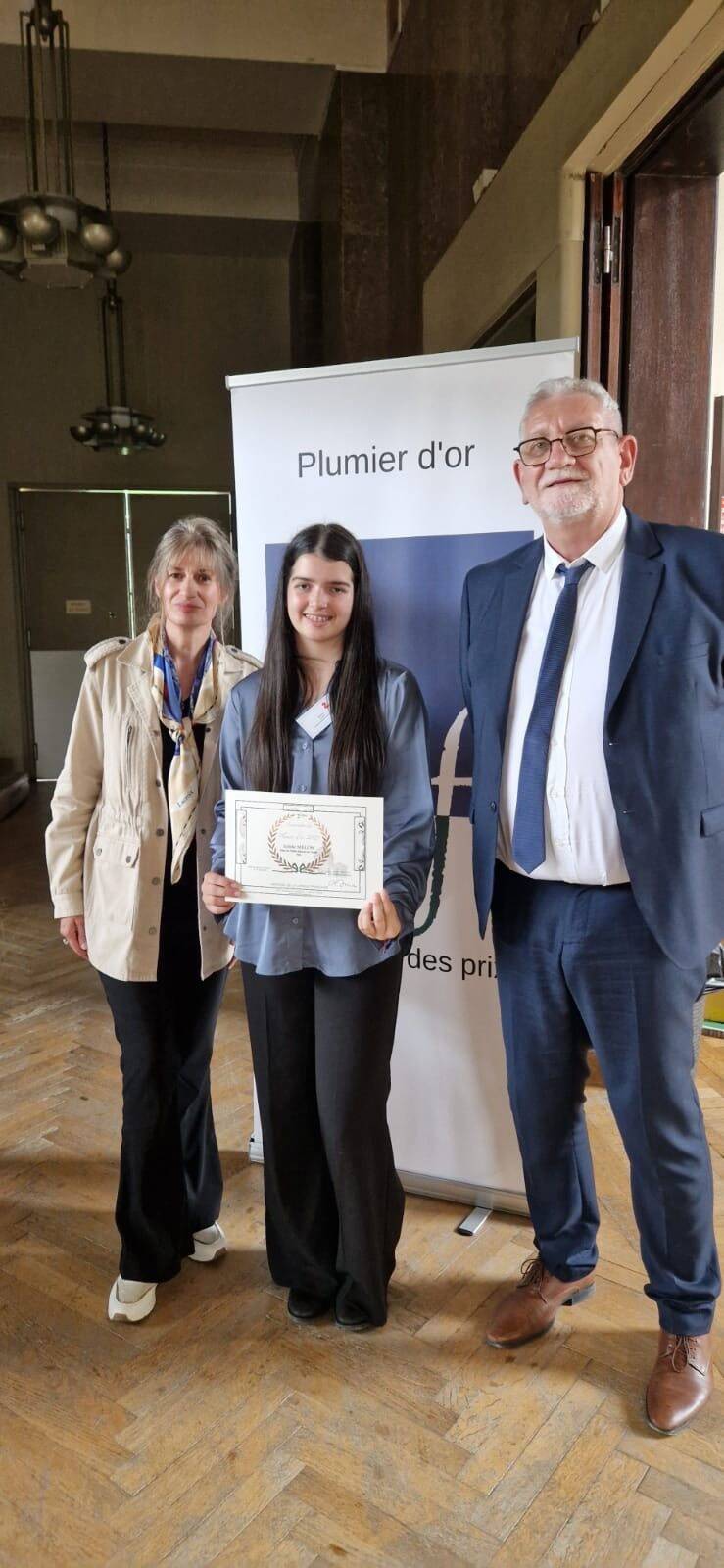 Sibyle, collégienne niçoise de 14 ans, a remporté le deuxième prix du grand concours de défense de la langue française