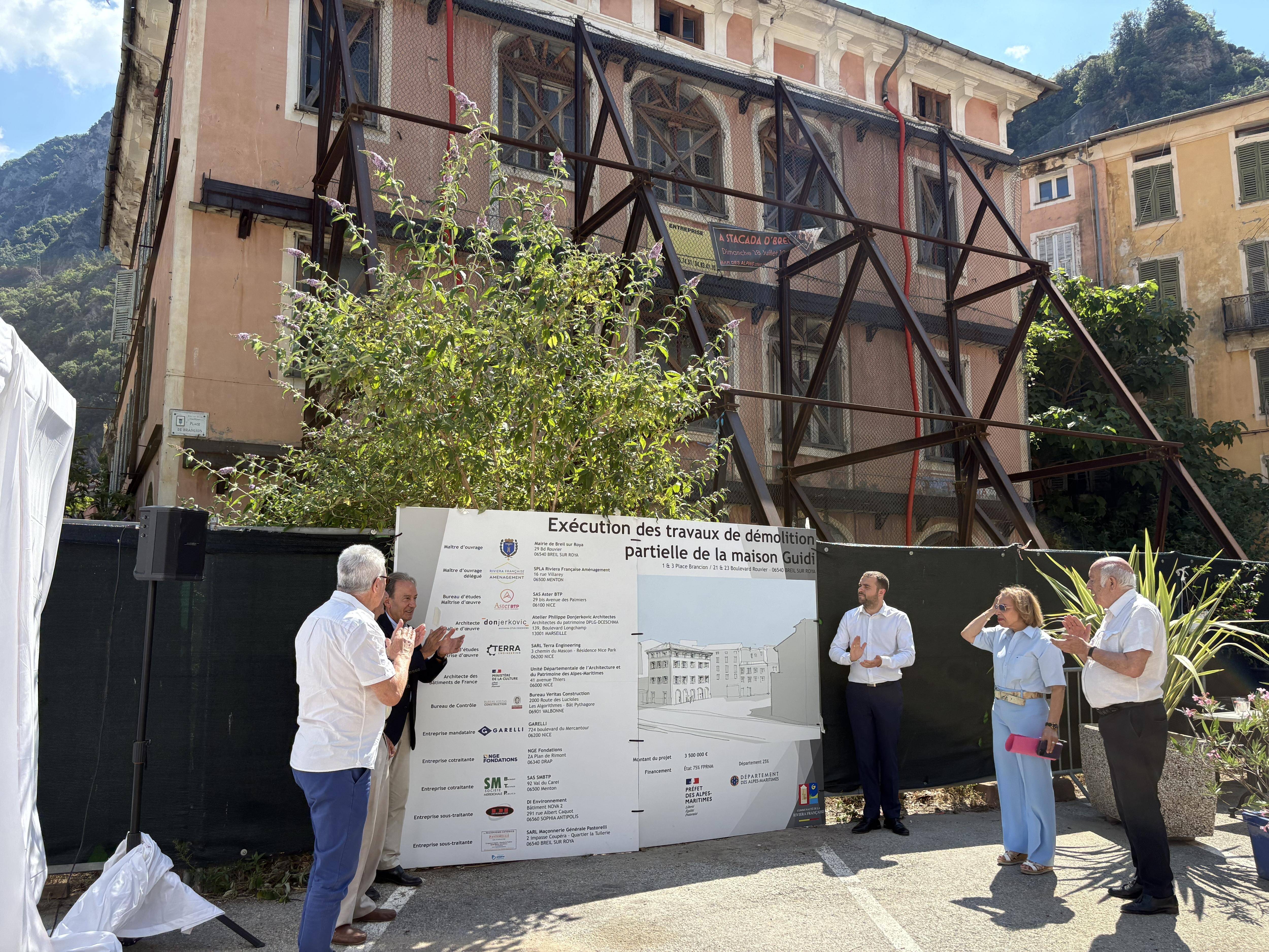 Les travaux de démolition de l'immeuble Guidi lancés à Breil-sur-Roya
