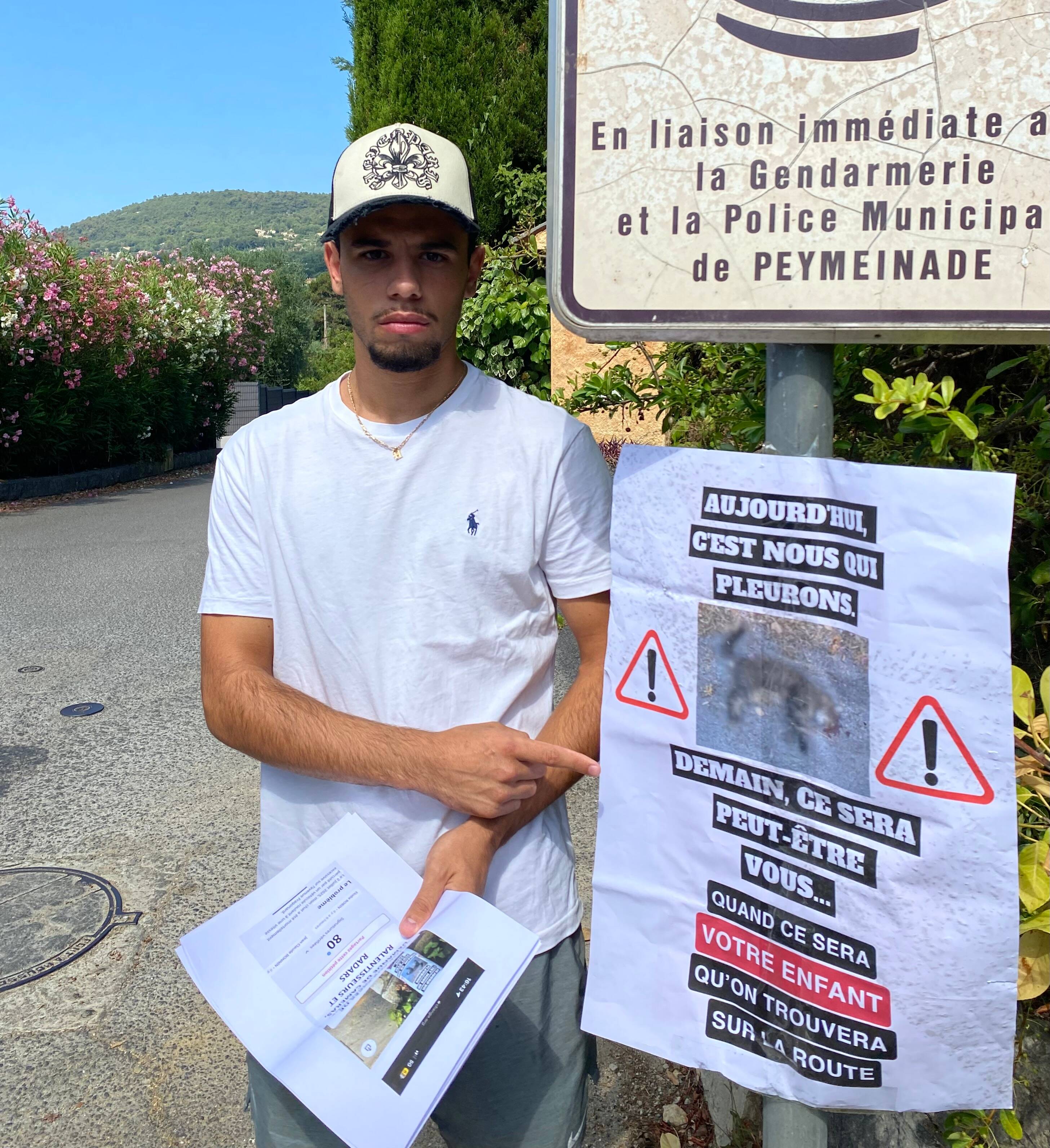 "Demain, ce sera peut-être vous..." Après la mort de son chat, ce jeune homme lance une pétition contre la vitesse excessive dans sa ville