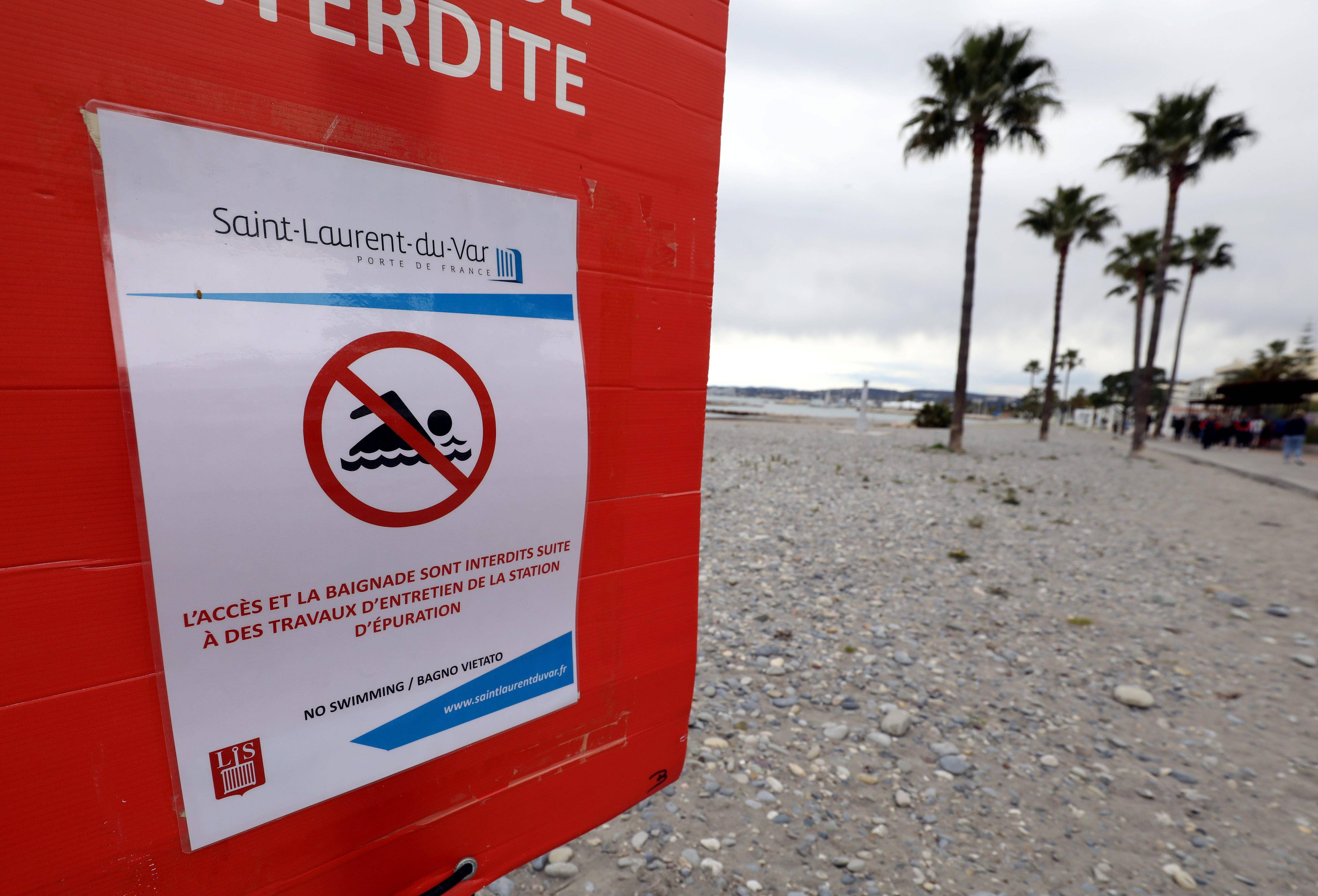 Les plages à nouveau interdites à la baignade à Saint-Laurent-du-Var