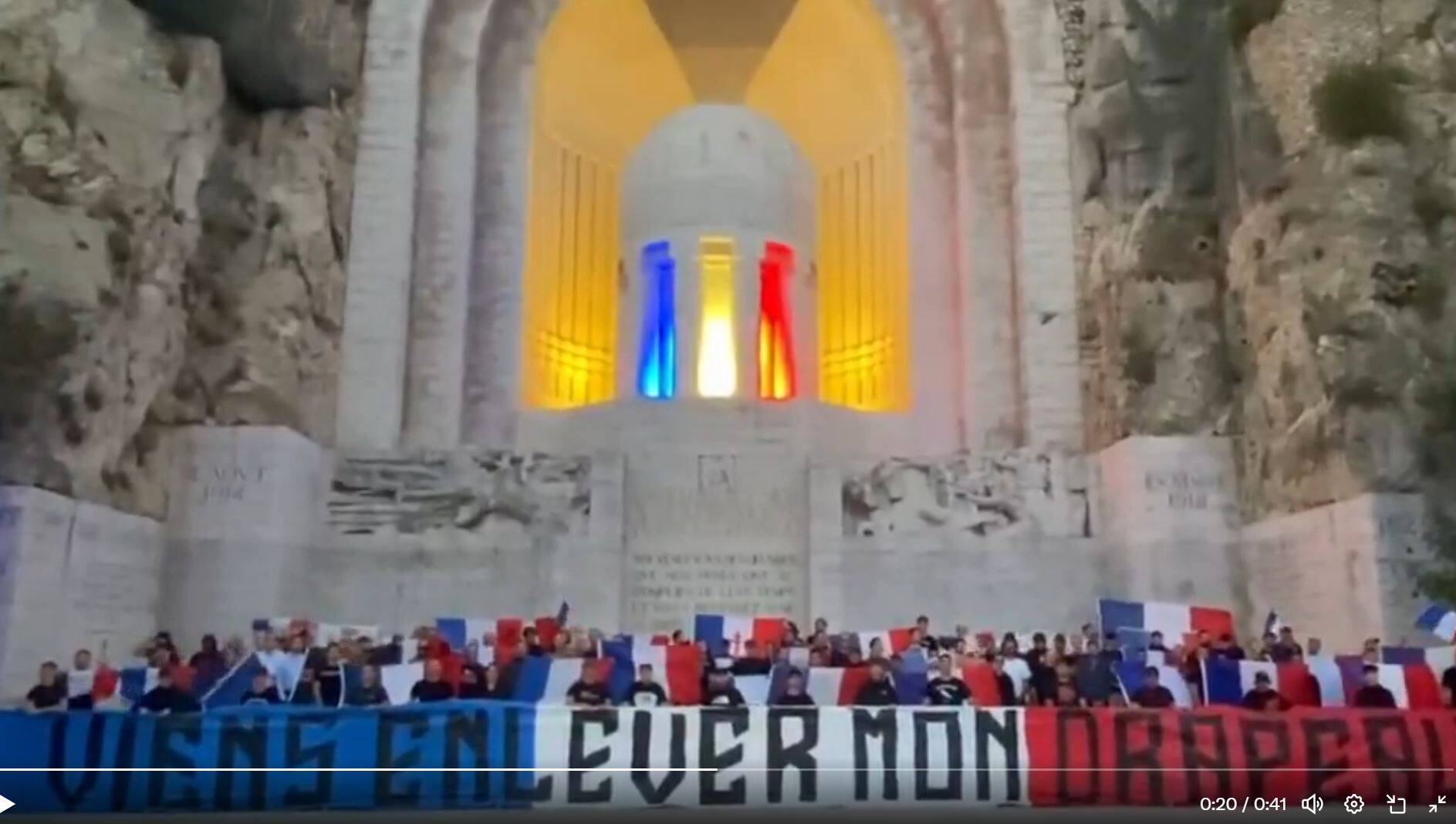 Démonstration de force de l'ultradroite niçoise sur le parvis du Monument aux Morts