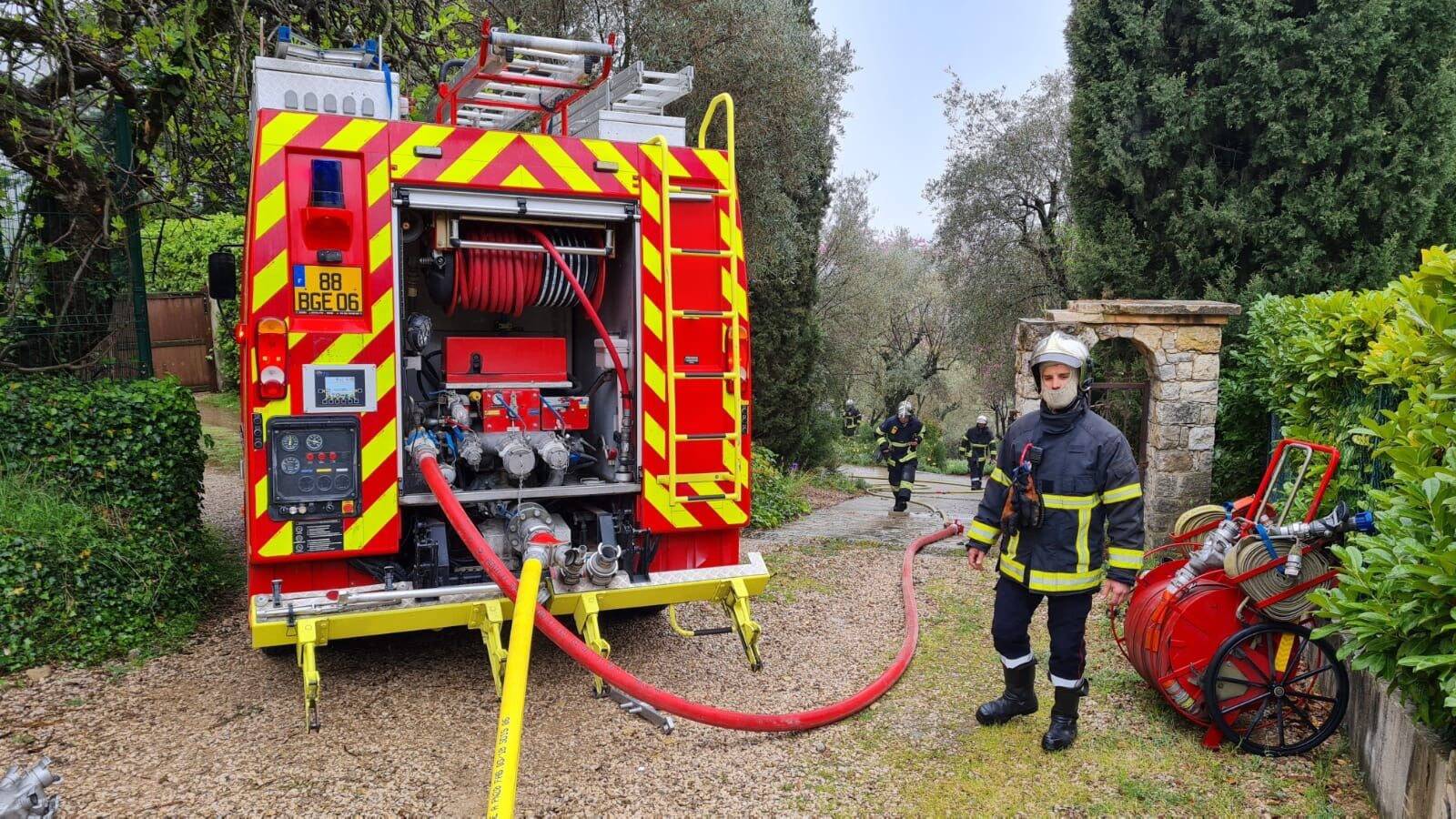 A Opio, l'incendie d'une maison a nécessité l'intervention de 22 sapeurs-pompiers