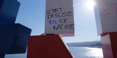 Des inscriptions anti-police sur le #IloveNice lors de la manif féministe, la Ville dépose plainte