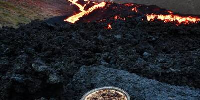 Ces 3 photos prouvent qu'on peut réchauffer une pissaladière 100% niçoise au bord d'un volcan islandais