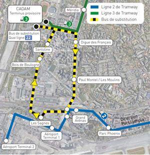 Voici les perturbations sur les lignes 2 et 3 du tram, à compter de ce lundi 29 novembre