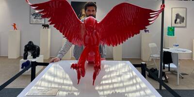Climat, armoiries de la ville de Nice, animal libre... mais que veut dire cet aigle rouge présenté au Nice Art Expo ?