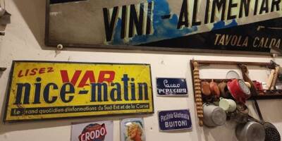 Une ancienne plaque du groupe Nice-Matin se retrouve affichée dans un restaurant en Italie