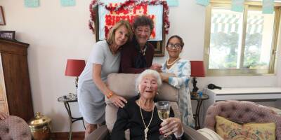 Lucienne Frey, doyenne d'Antibes, fête ses 108 ans en compagnie de son gendre le chanteur Robert Charlebois