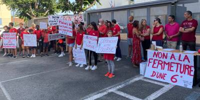 Mobilisation contre la fermeture d'une classe de 6e au collège de la Fontonne à Antibes
