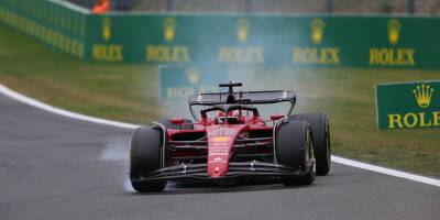 Charles Leclerc derrière Max Verstappen sur la grille de départ du Grand Prix de Belgique