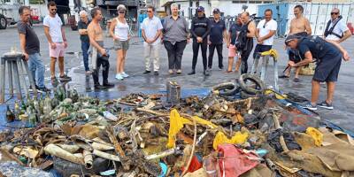 Voici le triste et lamentable butin du nettoyage du port de Beaulieu-sur-Mer par des bénévoles
