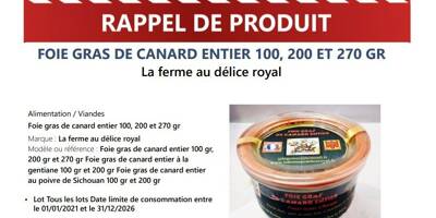 Une quinzaine de produits à base de canard rappelés en France pour un risque botulique